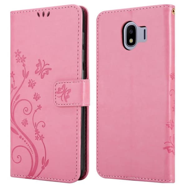 Samsung Galaxy J4 2018 Skal Fodral i blomdesign Mobilskydd Case Cover med magnetisk stängning, ståfunktion och kortplatser