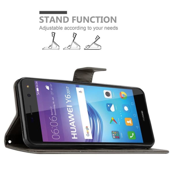 Huawei Y5 2017 / Y6 2017 Suojakotelo Suojakuori Lompakkokotelo Matkapuhelinkotelo Kukat jossa on magneettisuljenta, jalusta-toiminto ja korttipaikat
