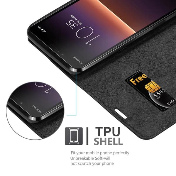 Sony Xperia 10 II Fodral Skal Plånboksfodral Case med magnetisk stängning, ståfunktion och kortficka