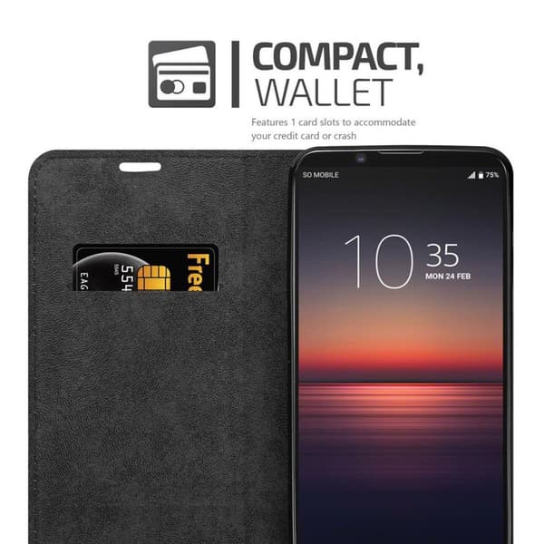 Sony Xperia 1 II Suojakotelo Suojakuori Lompakkokotelo Matkapuhelinkotelo jossa magneettisuljenta, jalusta-toiminto ja korttitasku