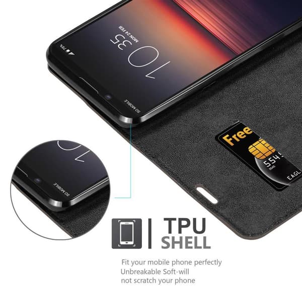 Sony Xperia 1 II Suojakotelo Suojakuori Lompakkokotelo Matkapuhelinkotelo jossa magneettisuljenta, jalusta-toiminto ja korttitasku