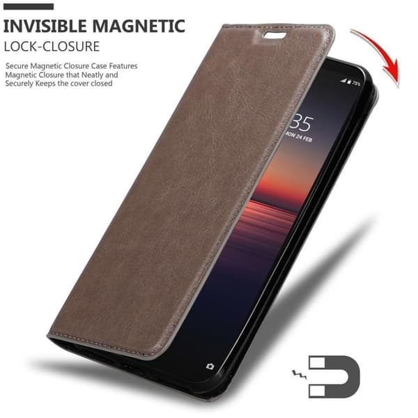 Lommebokdeksel til Sony Xperia 1 II Deksel med magnetisk lukking, stativfunksjon og kortlomme