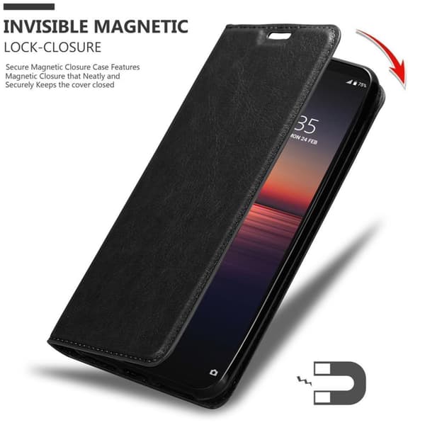 Lommebokdeksel til Sony Xperia 1 II Deksel med magnetisk lukking, stativfunksjon og kortlomme