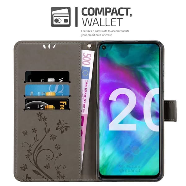 Honor 20 / 20S / Huawei NOVA 5T Skal Fodral i blomdesign Mobilskydd Case Cover med magnetisk stängning, ståfunktion och kortplatser