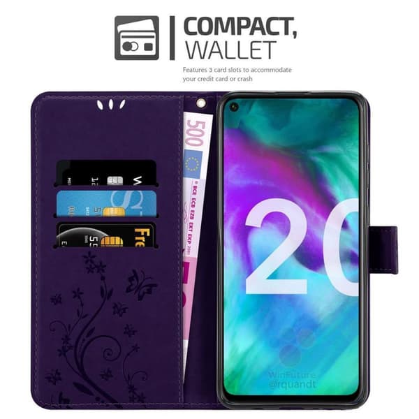 Honor 20 / 20S / Huawei NOVA 5T Skal Fodral i blomdesign Mobilskydd Case Cover med magnetisk stängning, ståfunktion och kortplatser