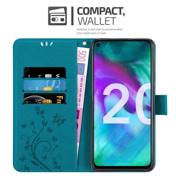 Honor 20 / 20S / Huawei NOVA 5T Skal Fodral i blomdesign Mobilskydd Case Cover med magnetisk stängning, ståfunktion och kortplatser