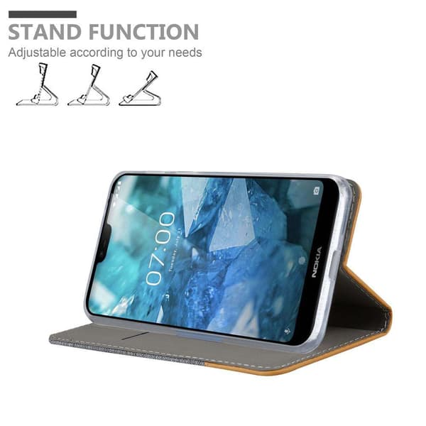 Nokia 7.1 Suojakotelo Suojakuori Lompakkokotelo Matkapuhelinkotelo jossa magneettisuljenta, jalusta-toiminto ja korttitasku