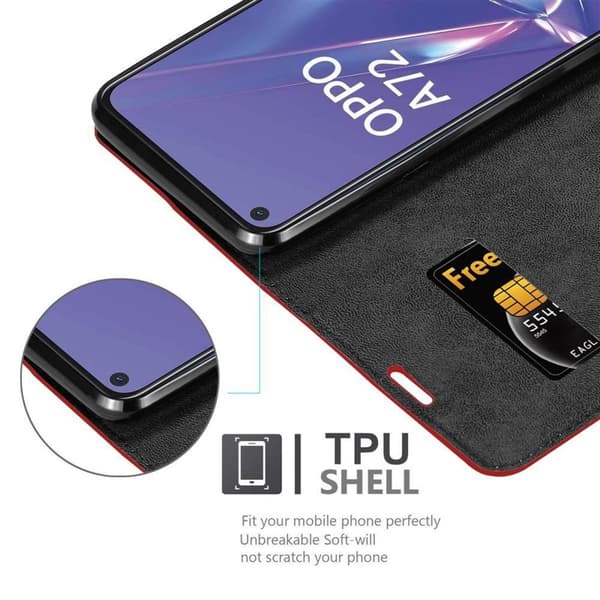 Oppo A52 Suojakotelo Suojakuori Lompakkokotelo Matkapuhelinkotelo jossa magneettisuljenta, jalusta-toiminto ja korttitasku
