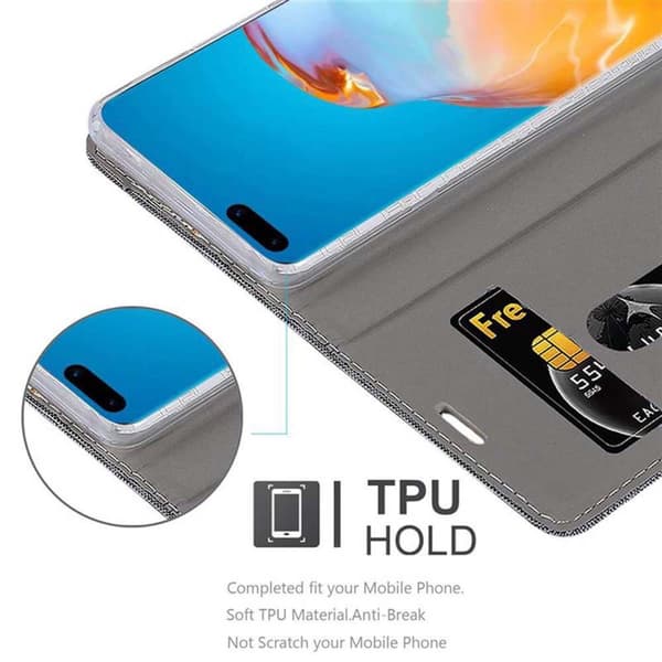 Deksel til Huawei P40 PRO / P40 PRO+ Lommebokdeksel med magnetisk lukking, stativfunksjon og kortlomme