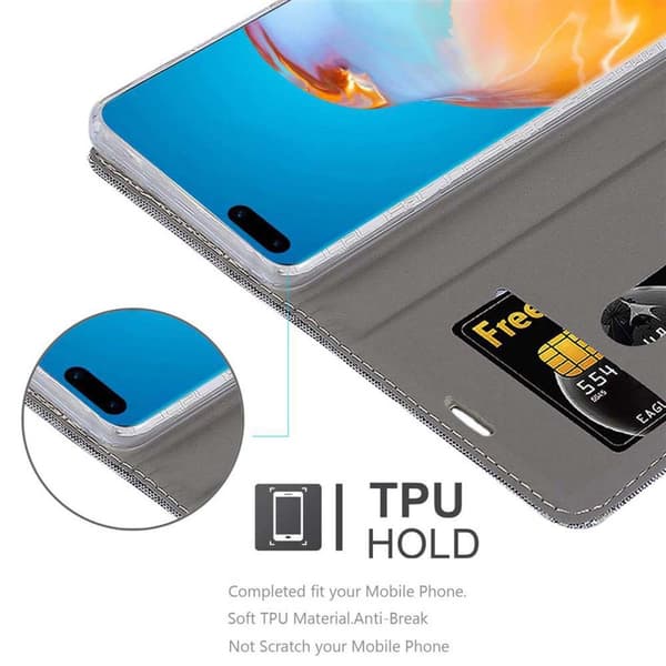 Deksel til Huawei P40 PRO / P40 PRO+ Lommebokdeksel med magnetisk lukking, stativfunksjon og kortlomme