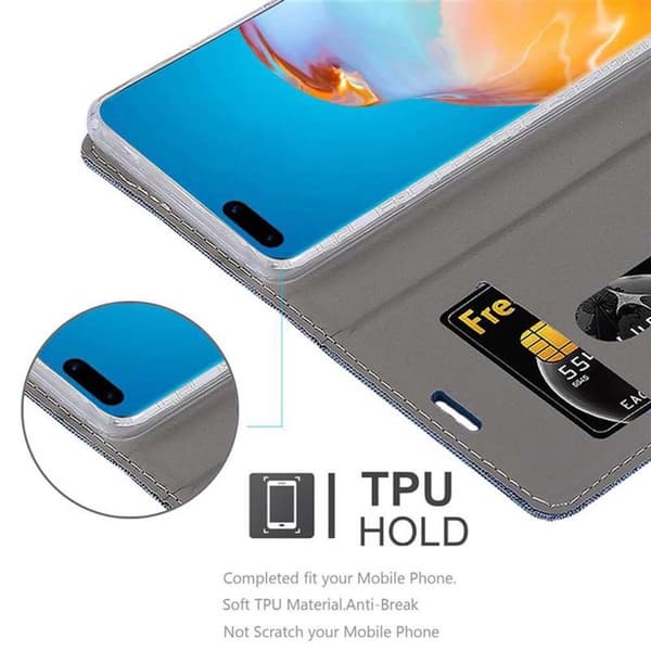 Deksel til Huawei P40 PRO / P40 PRO+ Lommebokdeksel med magnetisk lukking, stativfunksjon og kortlomme