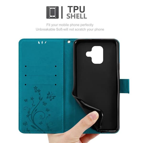 Samsung Galaxy A6 2018 Pungetui Cover Blomster ()