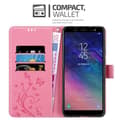 Pikkukuva 6 / 11: Samsung Galaxy A6 2018 Suojakotelo Suojakuori Lompakkokotelo Matkapuhelinkotelo Kukat jossa on magneettisuljenta, jalusta-toiminto ja korttipaikat
