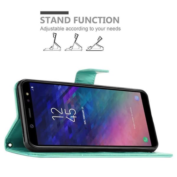 Samsung Galaxy A6 2018 Suojakotelo Suojakuori Lompakkokotelo Matkapuhelinkotelo Kukat jossa on magneettisuljenta, jalusta-toiminto ja korttipaikat
