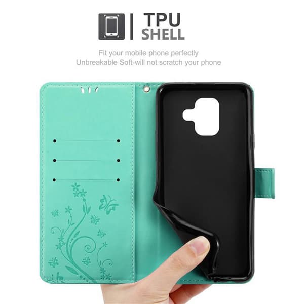 Samsung Galaxy A6 2018 Pungetui Cover Blomster ()