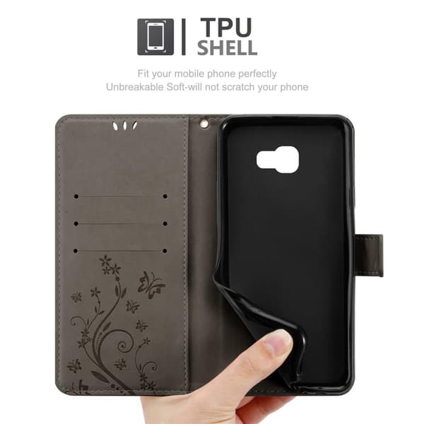 Deksel til Samsung Galaxy J4 PLUS Lommebokdeksel i blomster design med magnetisk lukking, stativfunksjon og kortplasser