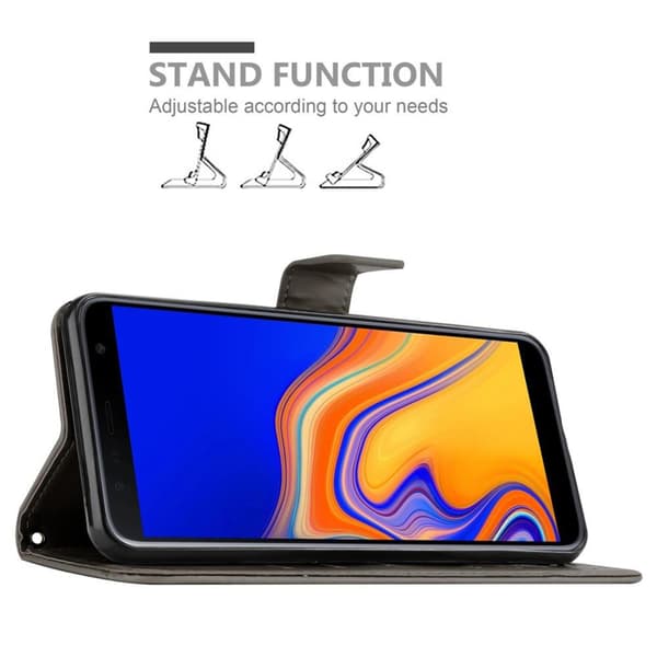 Samsung Galaxy J4 PLUS Suojakotelo Suojakuori Lompakkokotelo Matkapuhelinkotelo Kukat jossa on magneettisuljenta, jalusta-toiminto ja korttipaikat