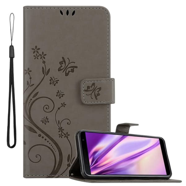 Samsung Galaxy J4 PLUS Suojakotelo Suojakuori Lompakkokotelo Matkapuhelinkotelo Kukat jossa on magneettisuljenta, jalusta-toiminto ja korttipaikat