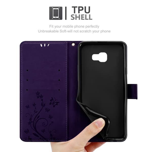 Deksel til Samsung Galaxy J4 PLUS Lommebokdeksel i blomster design med magnetisk lukking, stativfunksjon og kortplasser