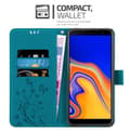Miniatyrbilde 5 av 11: Deksel til Samsung Galaxy J4 PLUS Lommebokdeksel i blomster design med magnetisk lukking, stativfunksjon og kortplasser