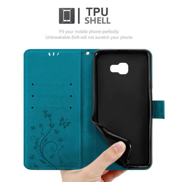 Deksel til Samsung Galaxy J4 PLUS Lommebokdeksel i blomster design med magnetisk lukking, stativfunksjon og kortplasser