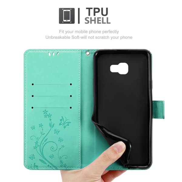 Deksel til Samsung Galaxy J4 PLUS Lommebokdeksel i blomster design med magnetisk lukking, stativfunksjon og kortplasser