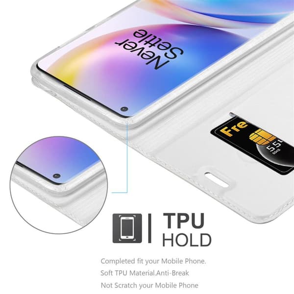 OnePlus 8 PRO Skal Fodral med magnetisk stängning, ståfunktion och kortficka Mobilskydd