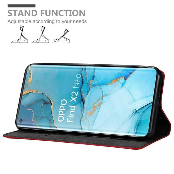 Lommebokdeksel til Oppo FIND X2 PRO Deksel med magnetisk lukking, stativfunksjon og kortlomme