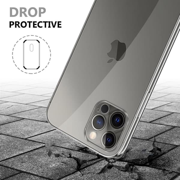 Deksel til iPhone 12 PRO MAX 360° helkroppsbeskyttelse Silikondeksel foran og bak, allroundbeskyttelse med skjermbeskyttelse