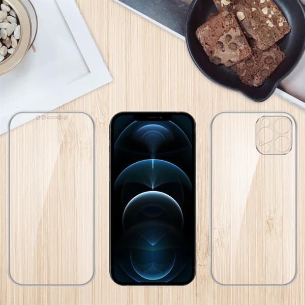 Deksel til iPhone 12 PRO MAX 360° helkroppsbeskyttelse Silikondeksel foran og bak, allroundbeskyttelse med skjermbeskyttelse