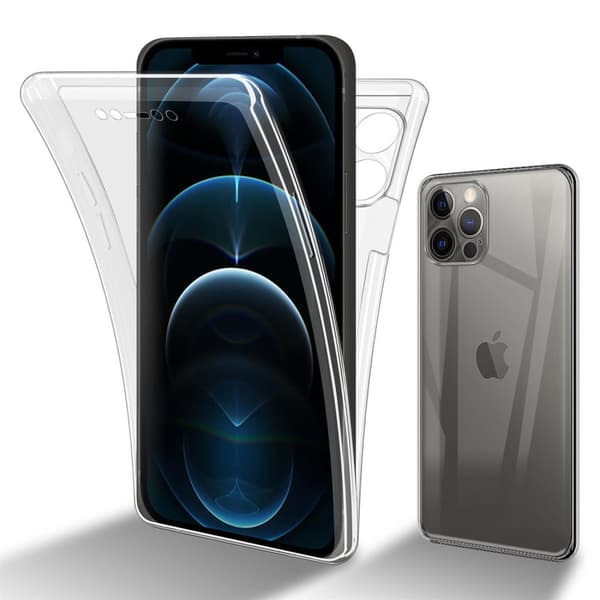 Deksel til iPhone 12 PRO MAX 360° helkroppsbeskyttelse Silikondeksel foran og bak, allroundbeskyttelse med skjermbeskyttelse