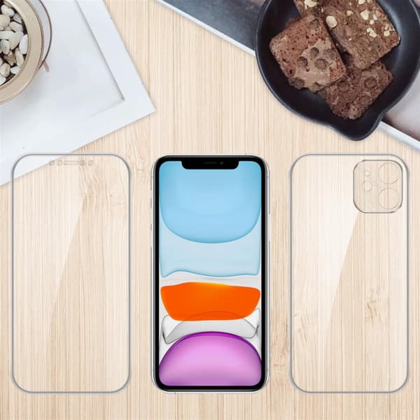 Deksel til iPhone 11 360° helkroppsbeskyttelse Silikondeksel foran og bak, allroundbeskyttelse med skjermbeskyttelse