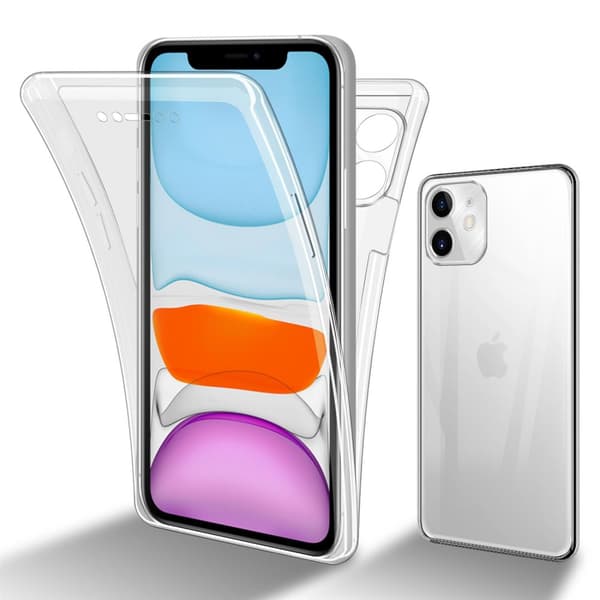 Deksel til iPhone 11 360° helkroppsbeskyttelse Silikondeksel foran og bak, allroundbeskyttelse med skjermbeskyttelse