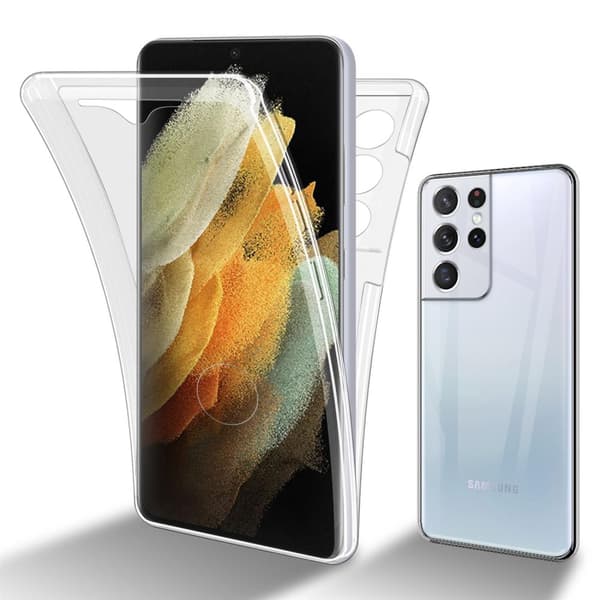 Deksel til Samsung Galaxy S21 ULTRA 360° helkroppsbeskyttelse Silikondeksel foran og bak, allroundbeskyttelse med skjermbeskyttelse