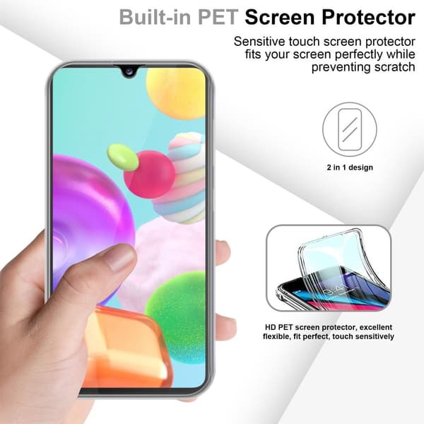 Deksel til Samsung Galaxy A41 360° helkroppsbeskyttelse Silikondeksel foran og bak, allroundbeskyttelse med skjermbeskyttelse
