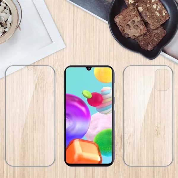 Deksel til Samsung Galaxy A41 360° helkroppsbeskyttelse Silikondeksel foran og bak, allroundbeskyttelse med skjermbeskyttelse