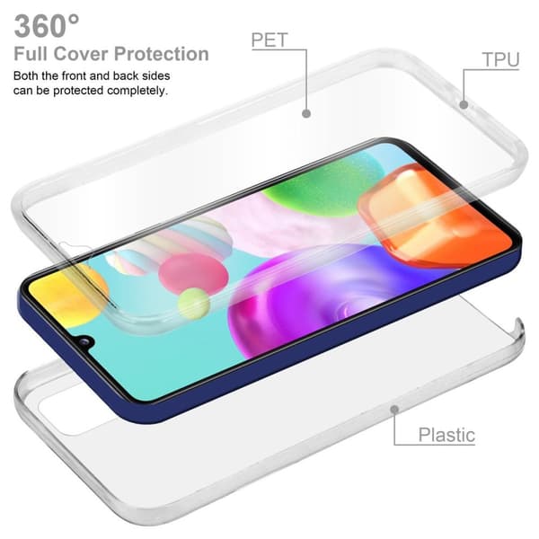 Deksel til Samsung Galaxy A41 360° helkroppsbeskyttelse Silikondeksel foran og bak, allroundbeskyttelse med skjermbeskyttelse