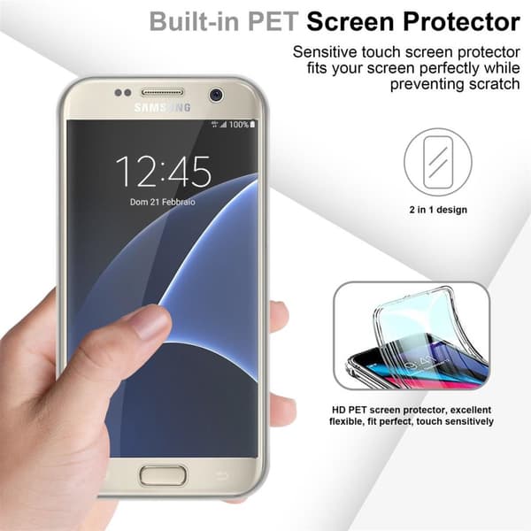 Samsung Galaxy S7 Fodral Skal 360° Helkroppsskydd Skal på fram och baksidan, skydd runt om med mobilskydd för displayen