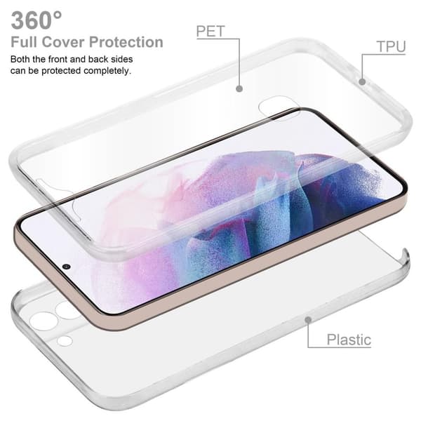 Deksel til Samsung Galaxy S21 PLUS 360° helkroppsbeskyttelse Silikondeksel foran og bak, allroundbeskyttelse med skjermbeskyttelse