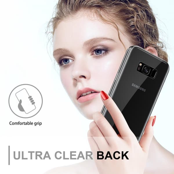 Deksel til Samsung Galaxy S8 360° helkroppsbeskyttelse Silikondeksel foran og bak, allroundbeskyttelse med skjermbeskyttelse