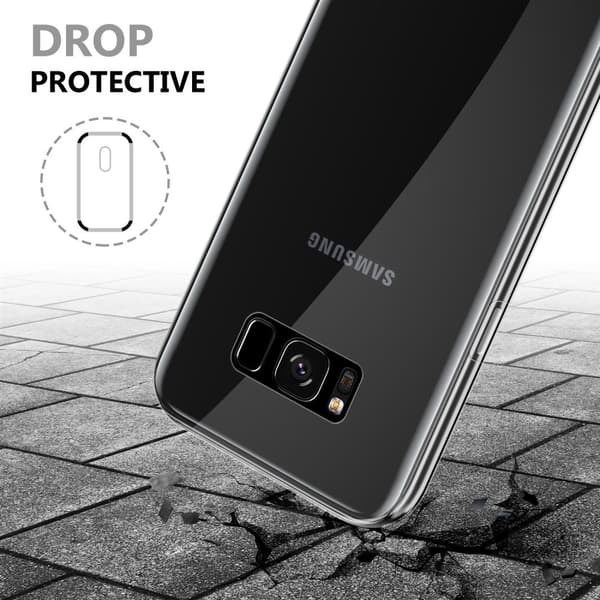 Deksel til Samsung Galaxy S8 360° helkroppsbeskyttelse Silikondeksel foran og bak, allroundbeskyttelse med skjermbeskyttelse