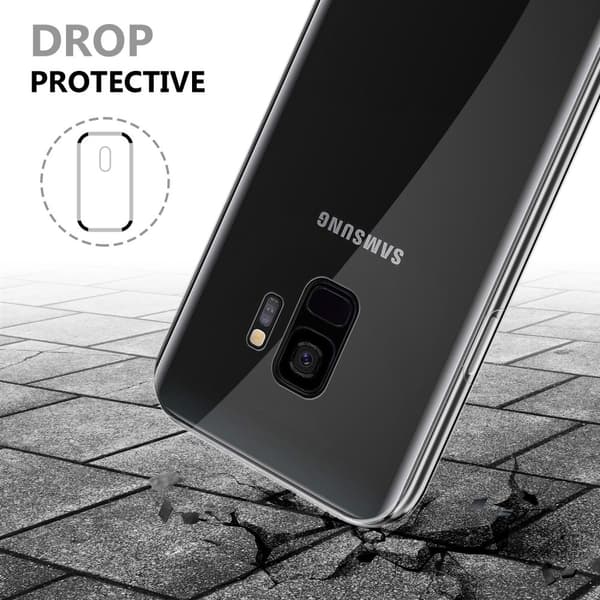 Deksel til Samsung Galaxy S9 360° helkroppsbeskyttelse Silikondeksel foran og bak, allroundbeskyttelse med skjermbeskyttelse
