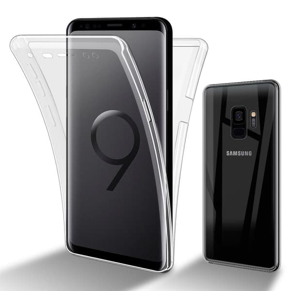 Deksel til Samsung Galaxy S9 360° helkroppsbeskyttelse Silikondeksel foran og bak, allroundbeskyttelse med skjermbeskyttelse