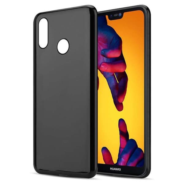 Huawei P20 LITE 2018 / NOVA 3E Suojakuori Suojakotelo valmistettu joustavasta TPU-silikonista MUSTA
