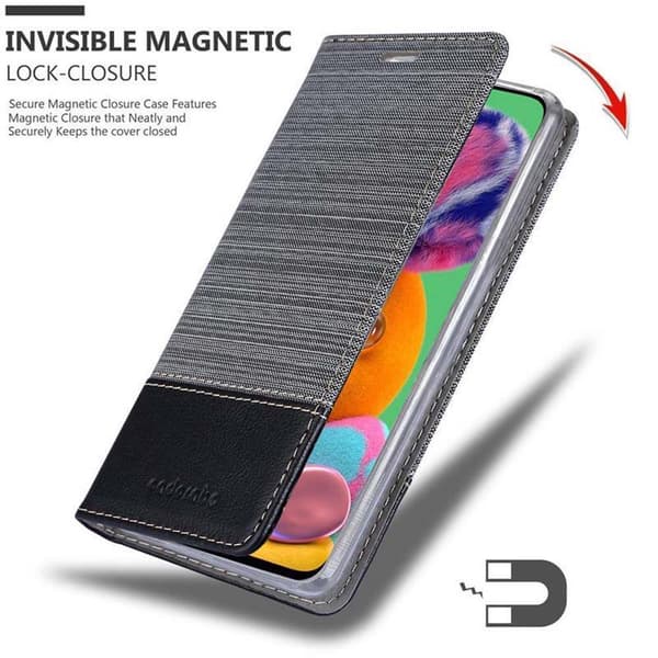 Deksel til Samsung Galaxy A90 5G Lommebokdeksel med magnetisk lukking, stativfunksjon og kortlomme