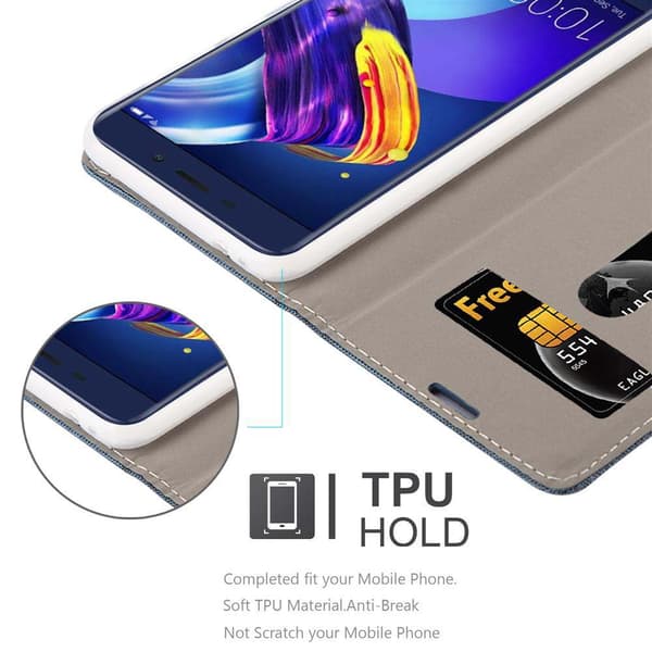 Honor 6C PRO Suojakotelo Suojakuori Lompakkokotelo Matkapuhelinkotelo jossa magneettisuljenta, jalusta-toiminto ja korttitasku