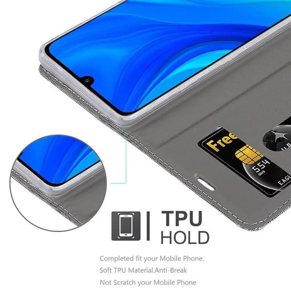 Deksel til Huawei P SMART 2020 Lommebokdeksel med magnetisk lukking, stativfunksjon og kortlomme