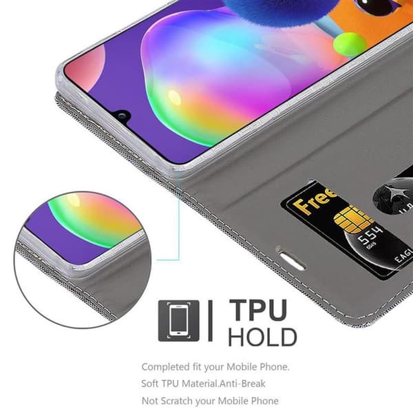Deksel til Samsung Galaxy A31 Lommebokdeksel med magnetisk lukking, stativfunksjon og kortlomme