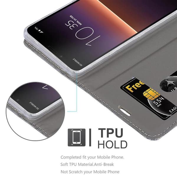 Sony Xperia 10 II Skal Plånboksfodral med magnetisk stängning, ståfunktion och kortficka