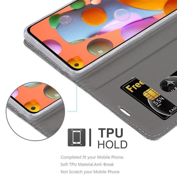 Deksel til Samsung Galaxy A11 / M11 Lommebokdeksel med magnetisk lukking, stativfunksjon og kortlomme